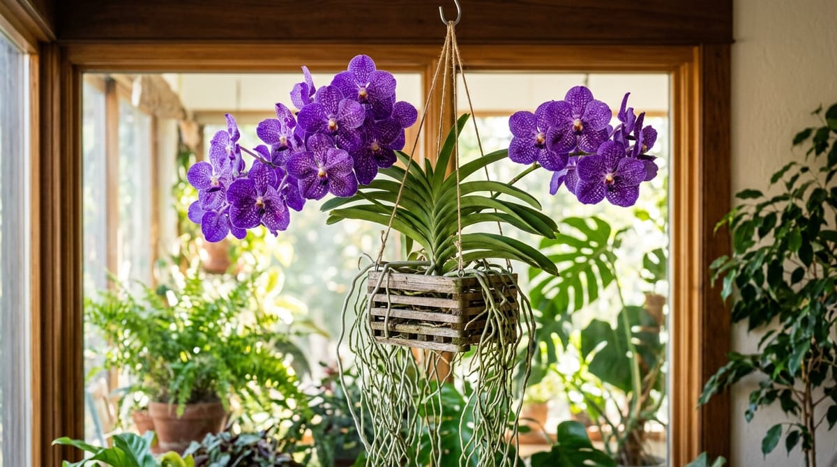 Como Cultivar Orquídea Vanda: Guia Prático de Raízes Aéreas Livres, Regas Diárias e Nutrição Foliar