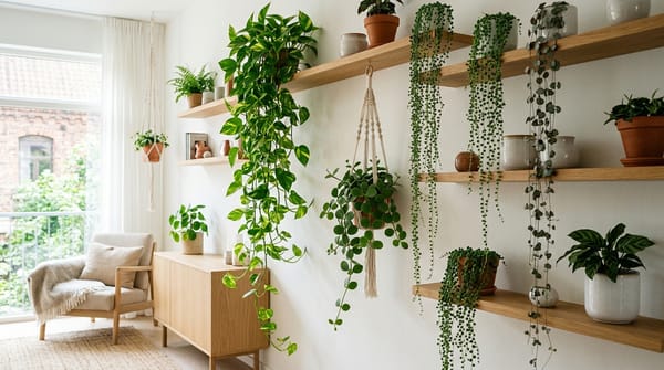 Plantas Pendentes para Sala: Decoração Botânica com Jiboia, Peperômia, Samambaia e Columeia-Peixinho