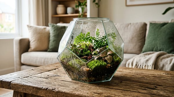 Terrários Fechados de Vidro: Como Montar, Escolha Botânica e Manutenção do Ciclo Biológico Autossustentável